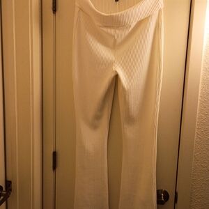 Wild Fable White Ribbed Flare Pants